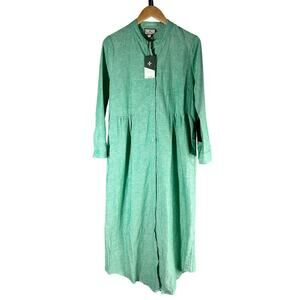 TUCKERNUCK Sea Green Linen Lydell Maxi Dress Size Medium